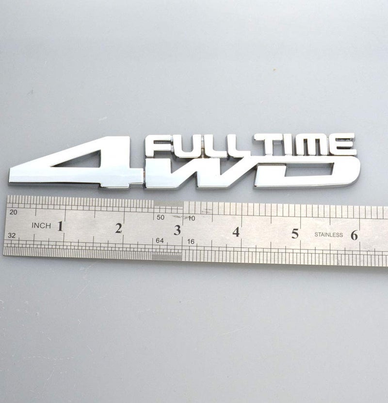 EmbRoom 4WD FULL TIME, 3D Metal 4 Wheel Drive Logo Side Fender Rear Trunk Emblem Badge Decals Sticker for All 4 Wheel Drive Car Models (Chrome) - Image 2